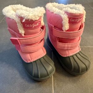 Cat & Jack Pink and Black Kids Snow Boots